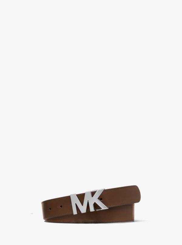 Panske Opasky Michael Kors Leather Logo-Buckle Čierne - Doplnky Michael Kors Levně | QYCOX-6571